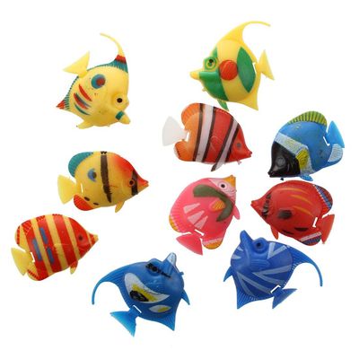 Jufjsfy 10-Piece Floating Artificial Fish Aquarium Decorations