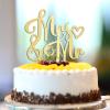 Mrs & Mr Rustic Wedding Cake Topper, Custom Silhouette view 4