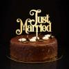 Just Married Cake Topper, “Mr & Mrs,” Gold Silhouette, 15.2 cm view 1