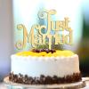 Just Married Cake Topper, “Mr & Mrs,” Gold Silhouette, 15.2 cm view 4
