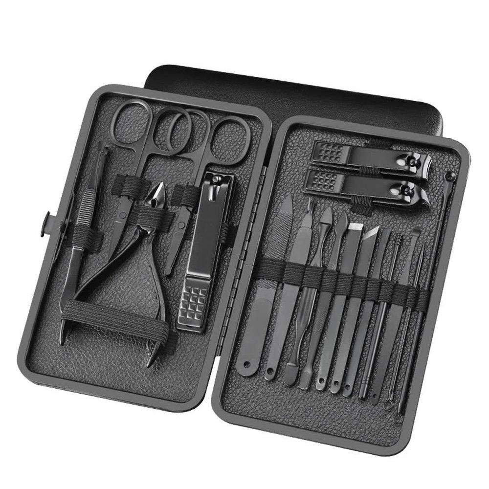 HMTE Manicure Nail Clipper Set with Stainless Steel Ear Spoon, Pedicure Tool (Color: A, One Size)