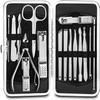 HMTE Professional Manicure & Pedicure Set, 16-Piece Stainless Steel Nail Care Kit view 1