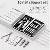 HMTE Professional Manicure & Pedicure Set, 16-Piece Stainless Steel Nail Care Kit view 3