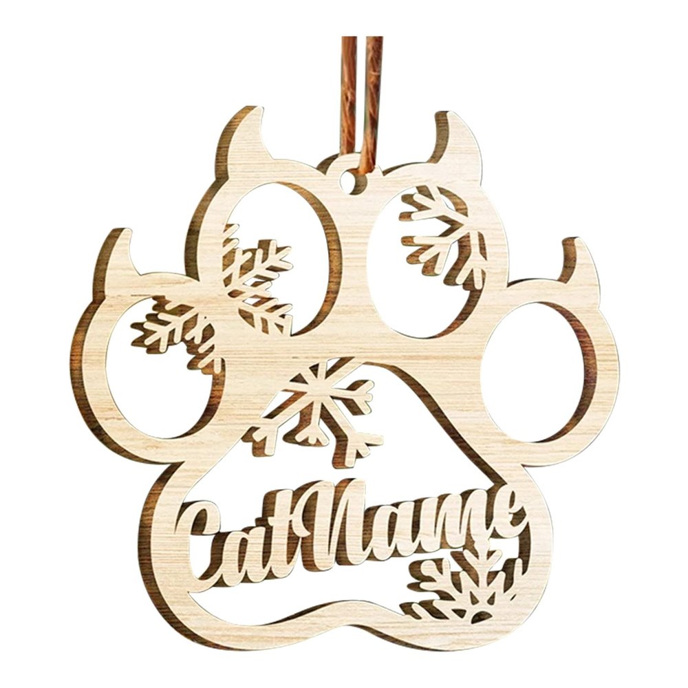 Personalized Christmas Paw Ornament