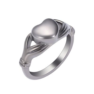 Customizable Openable Cremation Ash Urn Heart-Shaped Pet Memorial Ring for Women, 4.9