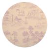 Toile de Jouy Pet Blanket, Country House Scene, Anti-Pilling, Warm, Soft Flannel Pet Rug, Lightweight, Cozy, for Cats and Dogs, 90 cm Diameter view 1