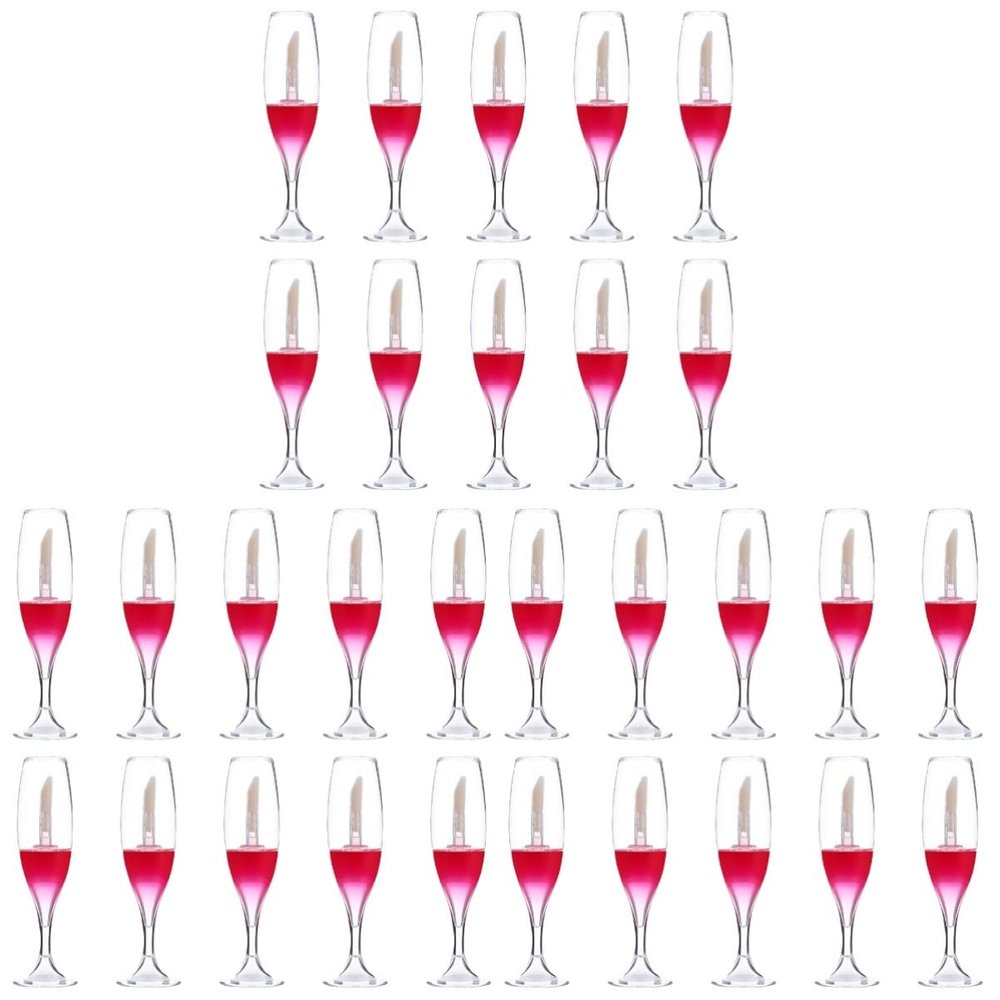 LALAFINA 30-Piece Wine Lip Gloss Bottles, Refillable Plastic Containers for Lip Care, Travel-Friendly and Space-Saving