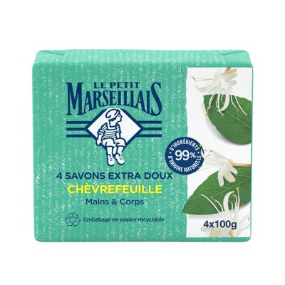 Le Petit Marseillais Kraft Honeysuckle Soap, 4 x 100 g