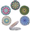 CigyYogy Small Round Folding Pocket Mirror, Double-Sided 2x Magnification, Embossed Mandala Designs, 6-Pack view 1