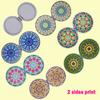CigyYogy Small Round Folding Pocket Mirror, Double-Sided 2x Magnification, Embossed Mandala Designs, 6-Pack view 4