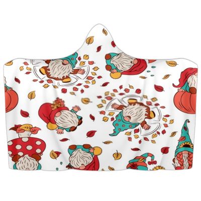 MEHOM Hoodie Blanket, Wearable Couch Throw, Cute Gnome Design, Hooded Blanket for Kids, Teens, Men and Women (99.1 x 129.5 cm)