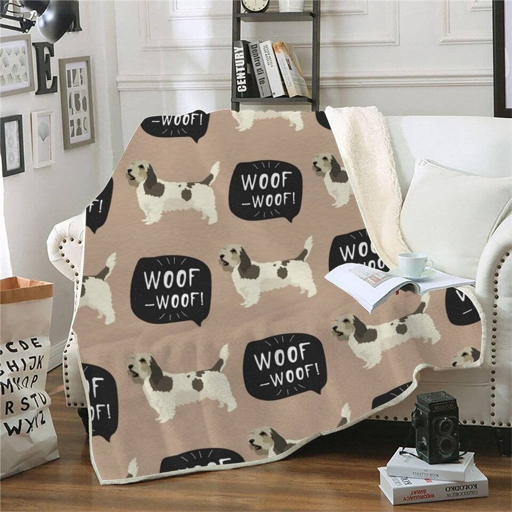 RFFLUX 3D-Printed Sherpa Blanket, 150 x 200 cm, Soft Microfiber Dog Design