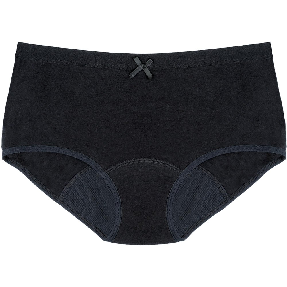 SELENACARE Teens Period Underwear Hipster for Girls and Teenagers, Period Brief for First Period, Absorbent up to 20 ml, Washable and Reusable, Black, Size 152