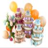 ALL JUTE Diaper Cake | For a Baby’s Arrival (3-Tier, Plum) view 2