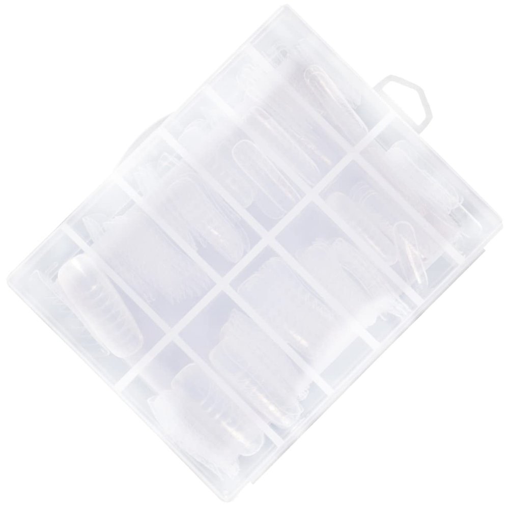 120 White Crystal-Shaped Artificial Nails