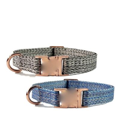NITONAMI Dog Collar with Metal Buckle, Adjustable, Soft, Gray-Blue, XS