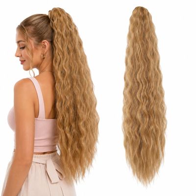 CAISHA 70 cm Clip-On Ponytail Hairpiece, Brown Blonde Highlighted H704