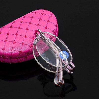 Xiaoki Reading Glasses with Pink Frame, Foldable, Blue-Light Blocking, +1.5