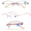Xiaoki Reading Glasses with Pink Frame, Foldable, Blue-Light Blocking, +1.5 view 2