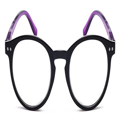 Xiaoki Blue-Light-Blocking Computer Reading Glasses, Large Square Frame, Purple, +2.0