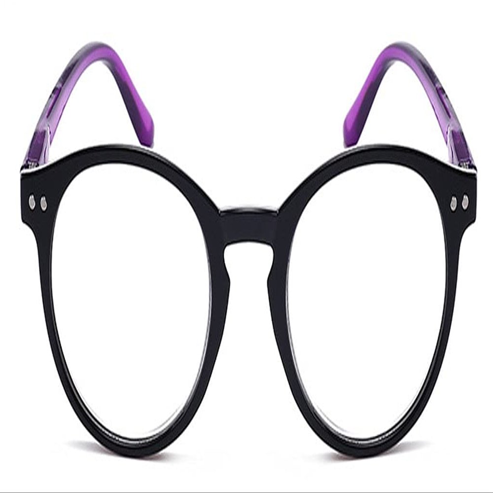 Xiaoki Blue-Light-Blocking Computer Reading Glasses, Large Square Frame, Purple, +2.0