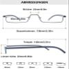 Lanomi Narrow Half-Rim Reading Glasses, Blue-Light Filter, Blue, +2.75 view 2