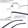 Lanomi Narrow Half-Rim Reading Glasses, Blue-Light Filter, Blue, +2.75 view 4