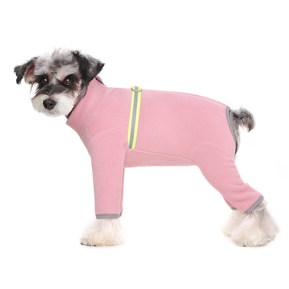 BT Bear Winter Coat for Small Dogs, Soft Fleece with Reflective Zipper, Pink, XL