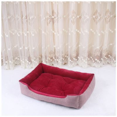 DAIHAN Washable Dog Bed, Non-Slip Dog Mat, Burgundy, XXL (90 x 68 x 16 cm)