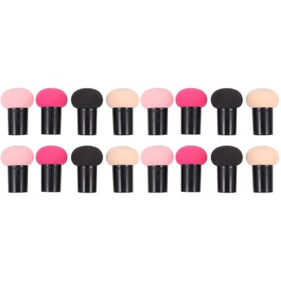 FOMIYES 16-Piece Mushroom Makeup Puffs, Soft Moisturizing Sponges for Foundation, Concealer and Blush