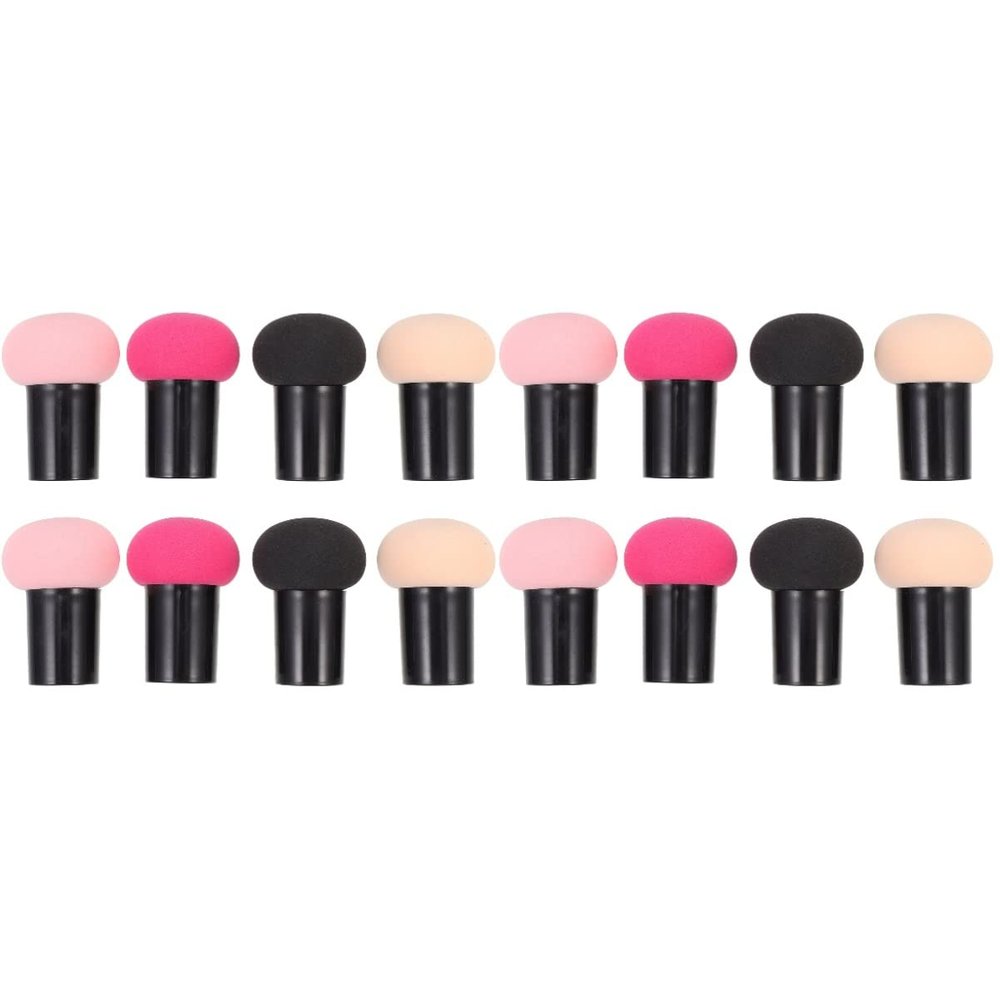 FOMIYES 16-Piece Mushroom Makeup Puffs, Soft Moisturizing Sponges for Foundation, Concealer and Blush