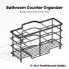 Linkidea Bathroom Toothbrush Holder, Black Stainless Steel Organizer with 6 Compartments view 2