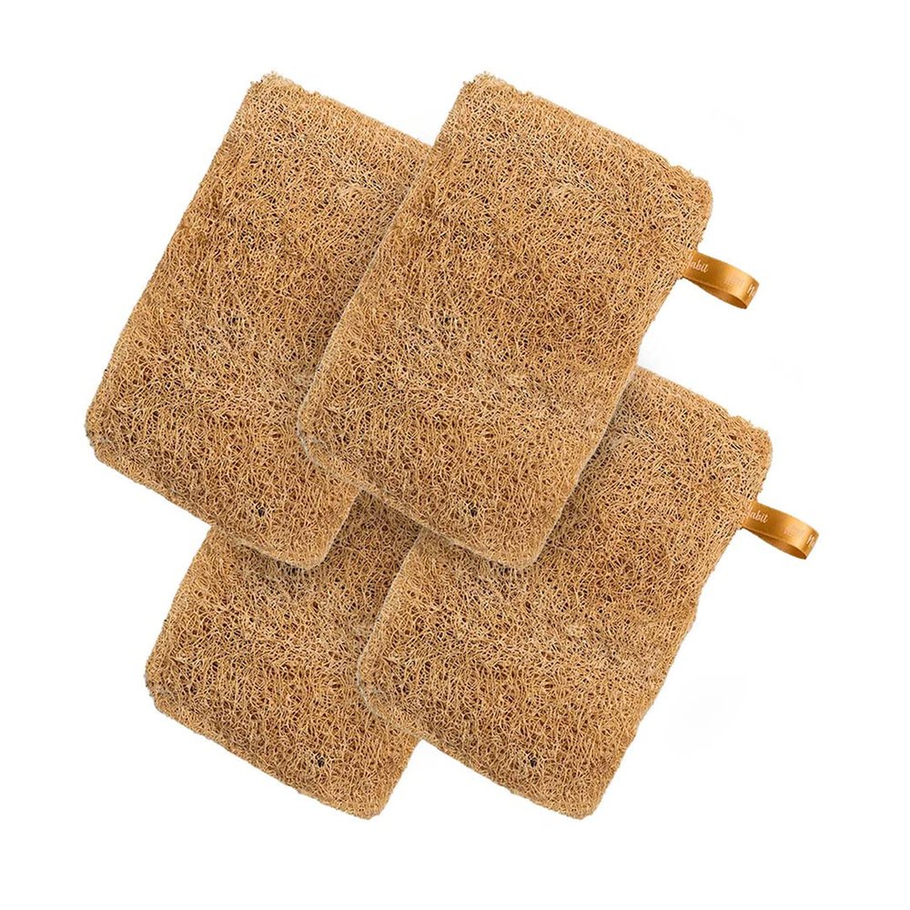 Nat Habit Natural Sun-Dried Bath Loofah Body Scrubber, 4 Count