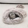 Koomuao Cat Sleeping Bag Bed, Warm Self-Warming Covered Cave, Brown view 2
