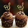 Initial S Cupcake Topper with Floral Wreath view 1