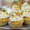 Initial S Cupcake Topper with Floral Wreath view 3