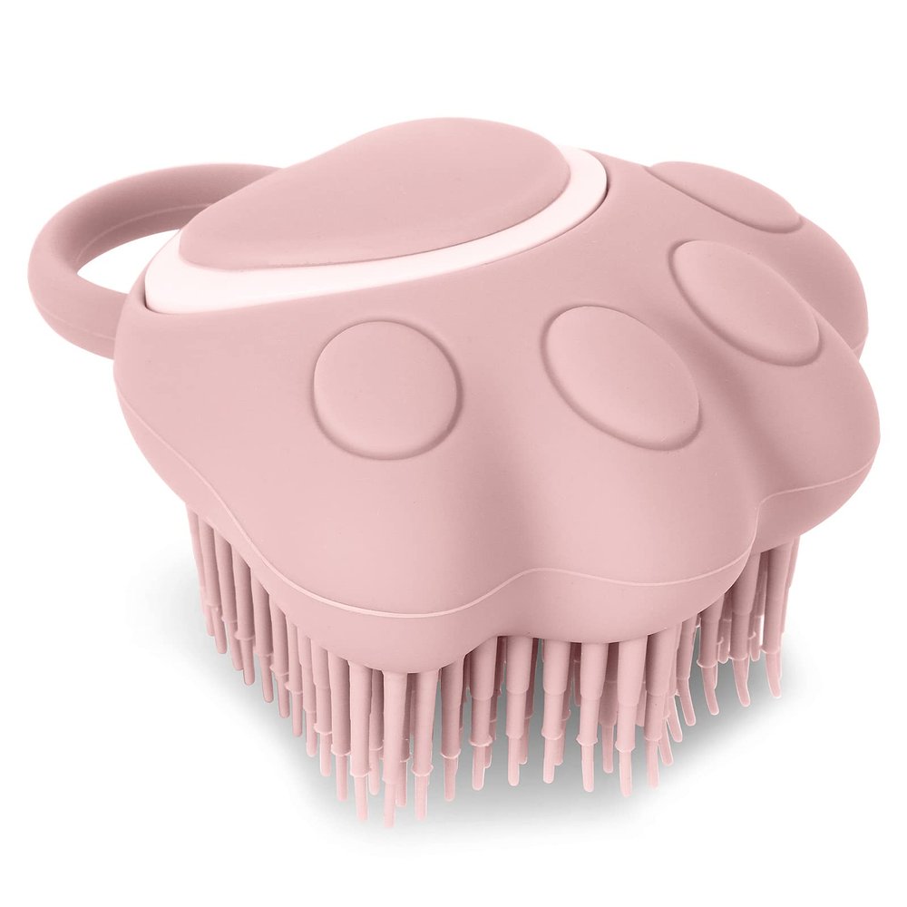 TIESOME Silicone Dog & Cat Bath Brush with Shampoo Dispenser
