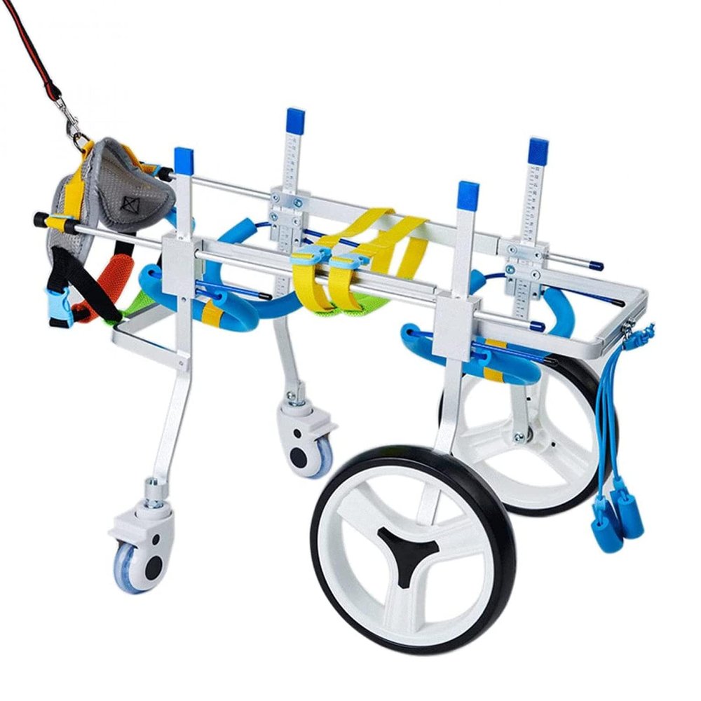 KROITY Adjustable 4-Wheel Dog Wheelchair for Front and Hind Legs