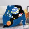 POLERO Space Blanket for Boys and Girls, Universe Planet Bed Blanket, Lightweight Throw, XL view 2