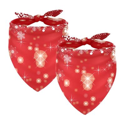 Snowy Christmas 2-Pack Bandanas for Dogs, Cats & Puppies