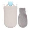 Food-Grade Silicone Hot Water Bottle, 3–5 Hour Insulation, Knitted Cover, Gray view 1