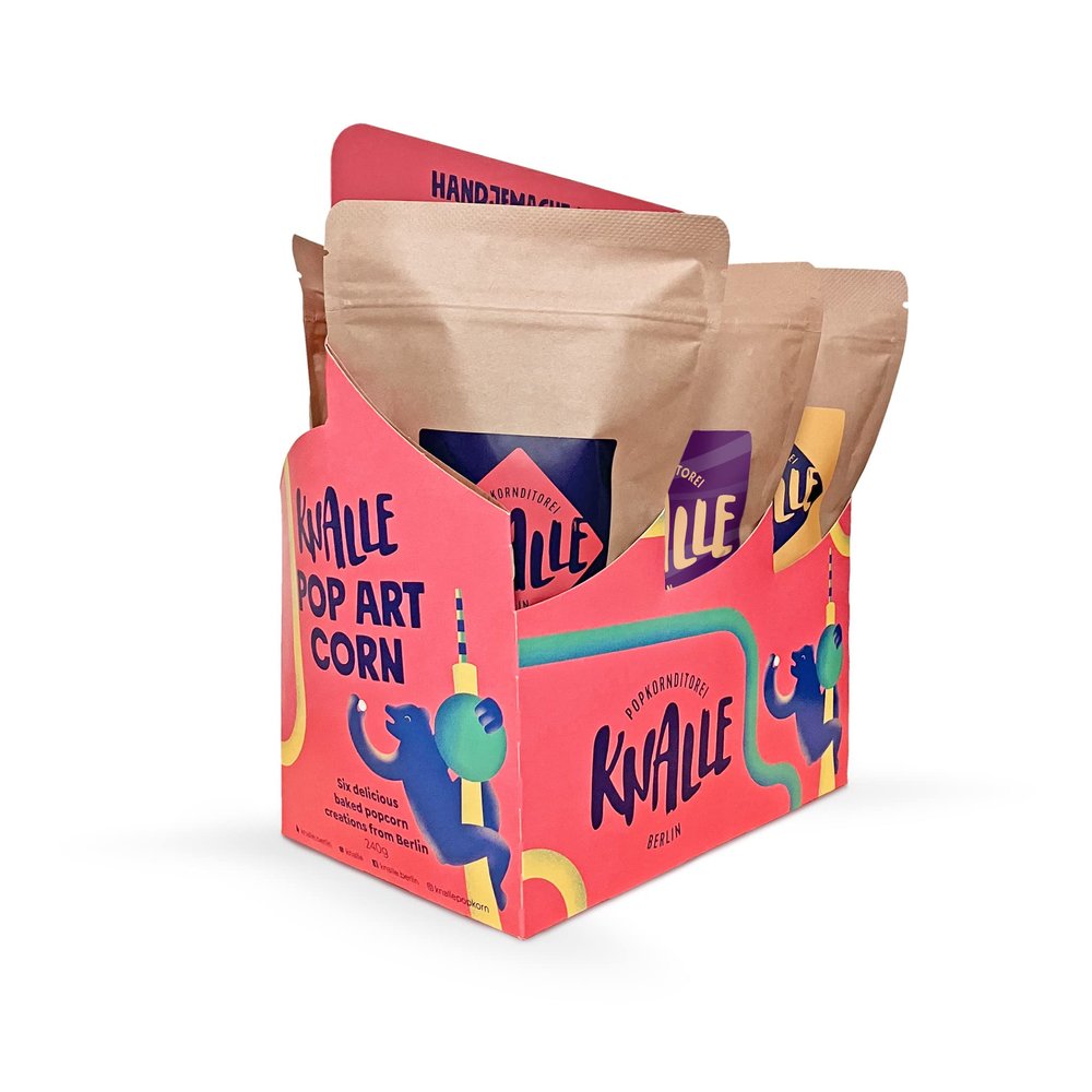 Knalle Popcorn Berlin Six-Pack – Sweet & Crunchy Movie Snacks, 6 x 40 g