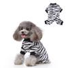 Small Dog Flannel One-Piece Pajamas, Warm S, White and Black view 1