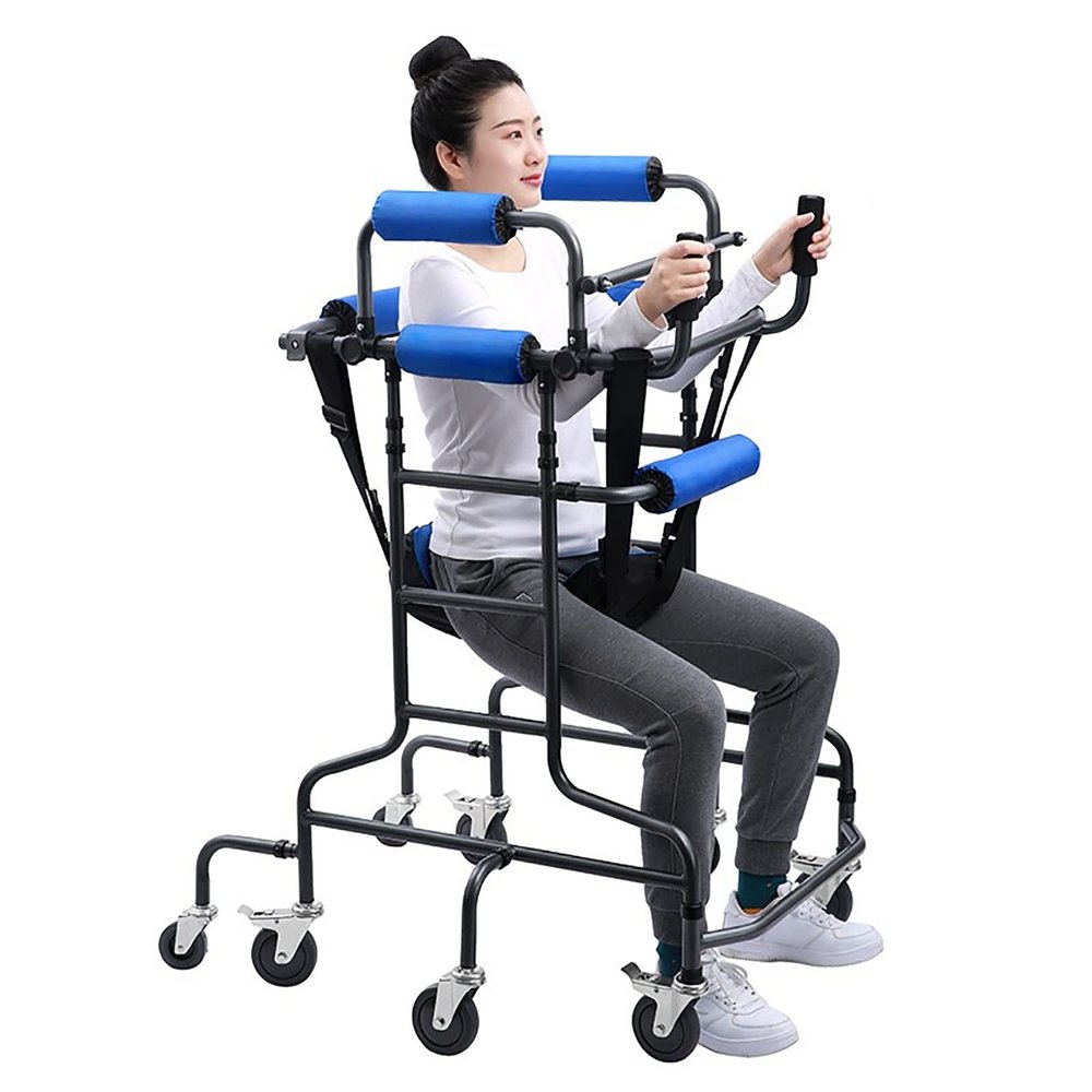 AoForce Adjustable Medical Walker with Seat for Seniors and Adults