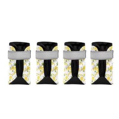 Suhoaziia Pineapple-Print Dog Shoes, Non-Slip Paw Protection
