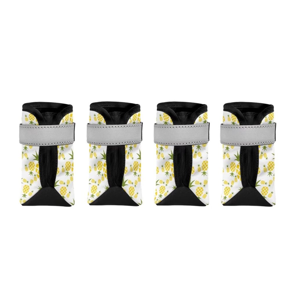 Suhoaziia Pineapple-Print Dog Shoes, Non-Slip Paw Protection