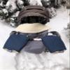 Stroller Hand Muff for Children, Warm Merino Wool Lined, Universal Size, Blue view 1