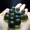 28 mm Artificial Green Gemstone, Moldavite, Czech Meteorite, Glass Ball, Energy Stone, Chakra Healing Crystal, Pearl Decoration, Russian Meteorite view 3