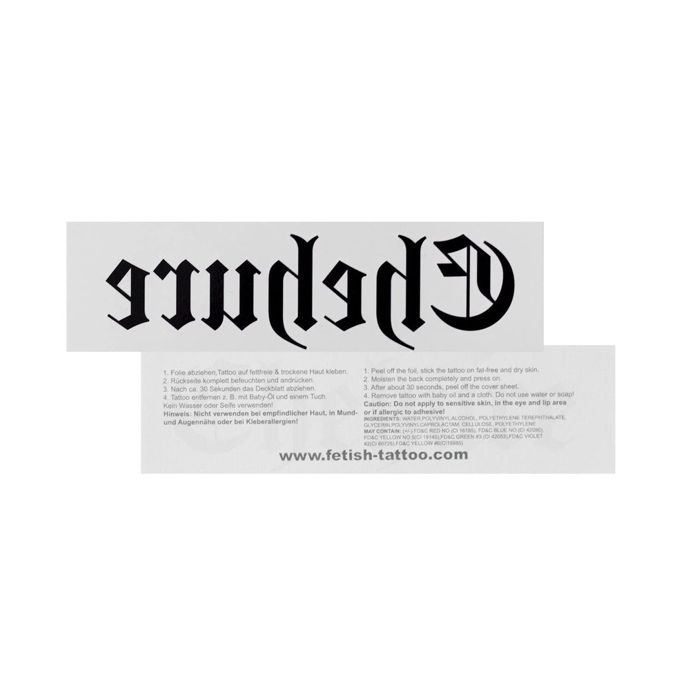1 x "Married Whore" Tattoo - Black Lettering - Sexy Kinky Fetish