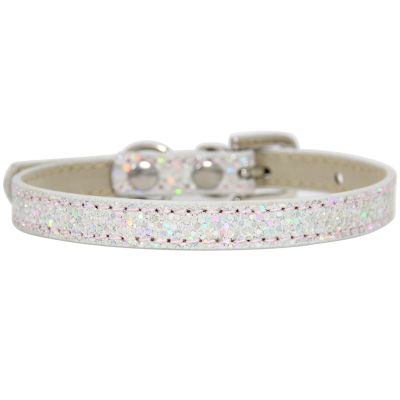 FNSK Shiny Diamond Rhinestone Harness and Collar, Faux Leather Strap for Puppies and Cats (Silver 2, M)